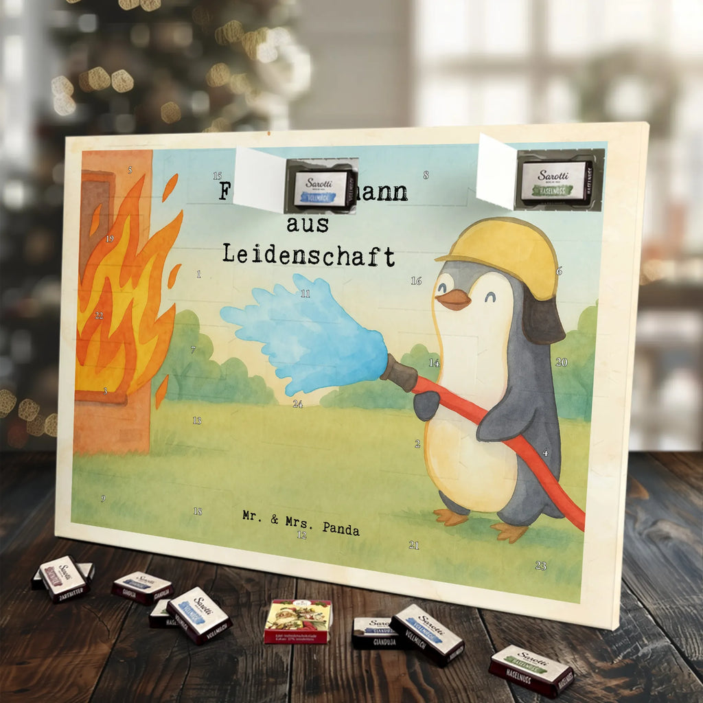 Chocolate advent calendar firefighter passion Design gift, promotion, anniversary, retirement, sayings, job start, gift idea, best, farewell gift, profession, passing exam