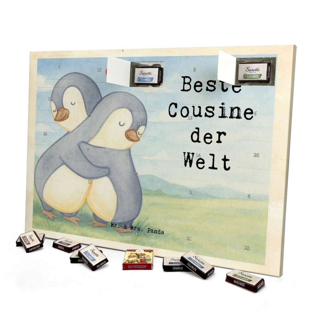 Chocolate advent calendar penguin best cousin in the world Design thank you, birthday, gift idea, birthday present, gift tip, make you happy, giving, for, gift, daughter of aunt, relatives, daughter of uncle