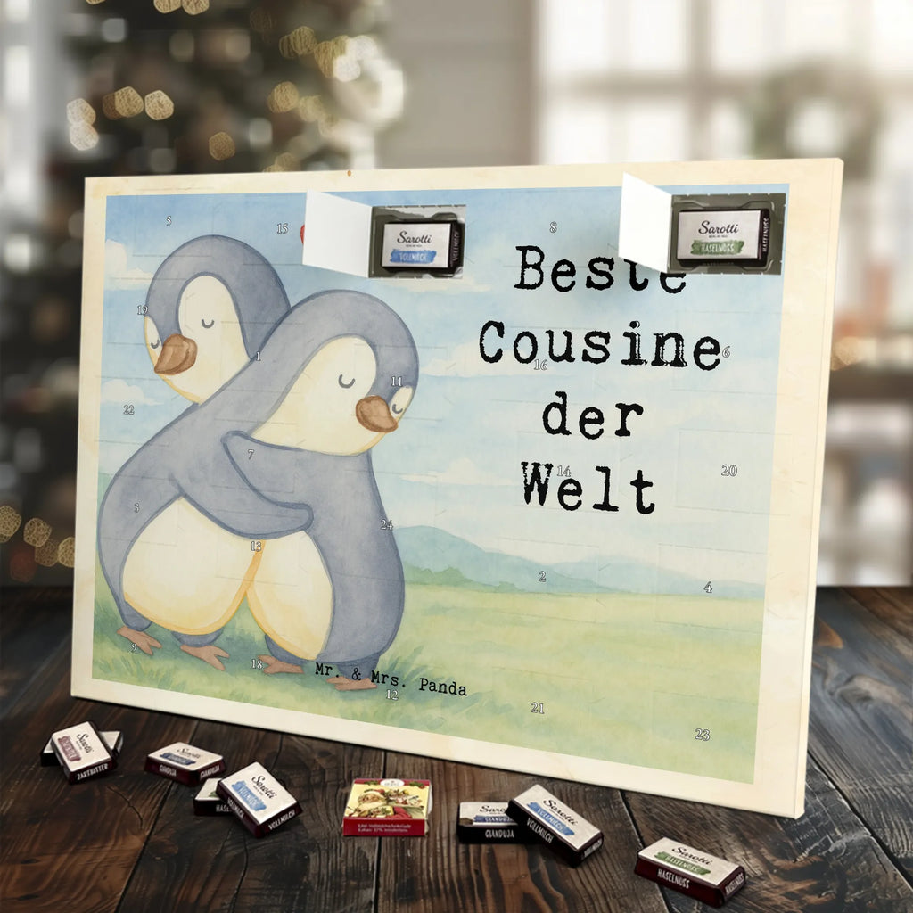 Chocolate advent calendar penguin best cousin in the world Design thank you, birthday, gift idea, birthday present, gift tip, make you happy, giving, for, gift, daughter of aunt, relatives, daughter of uncle