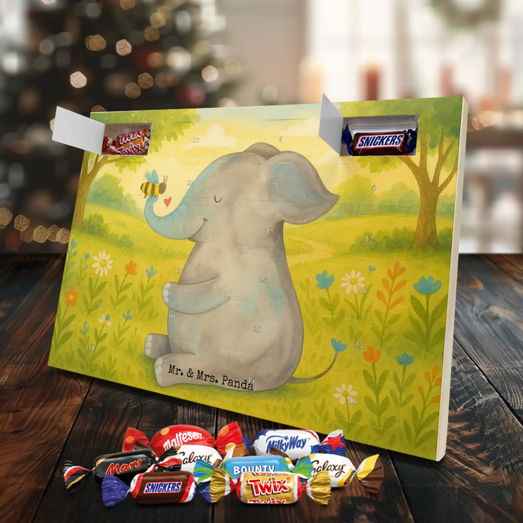 Chocolate advent calendar elephant bee Design card, gift ideas, gifts, small animals, cute, cute animal motives, hand drawn, funny sayings, good mood, special gifts, animal lover, anniversary, wedding gift, proof of love, marriage proposal, love saying, elephant, love gift