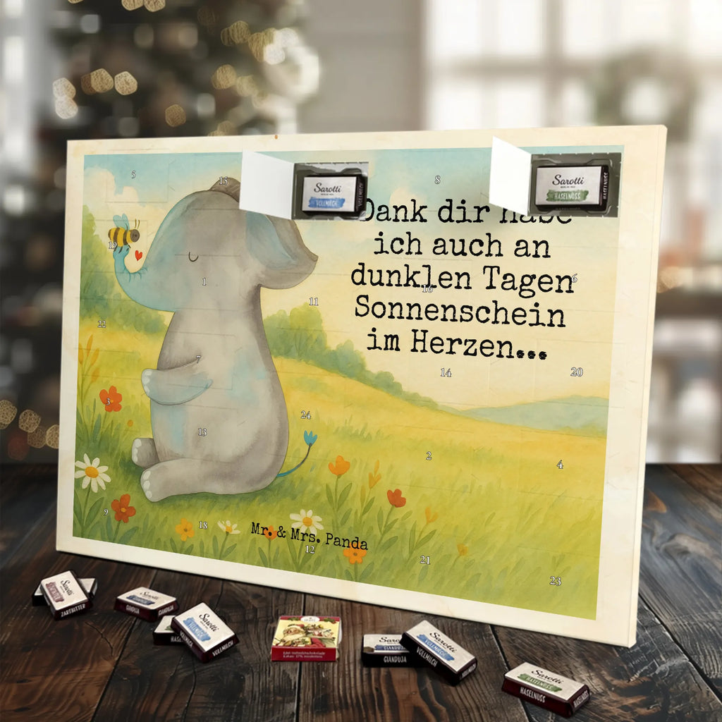 Chocolate advent calendar elephant bee Design card, gift ideas, gifts, small animals, cute, cute animal motives, hand drawn, funny sayings, good mood, special gifts, animal lover, anniversary, wedding gift, proof of love, marriage proposal, love saying, elephant, love gift