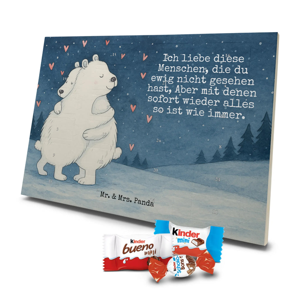 Chocolate advent calendar Icebear Embrace Design card, gift ideas, gifts, small animals, cute, cute animal motives, hand drawn, funny sayings, good mood, special gifts, animal lover