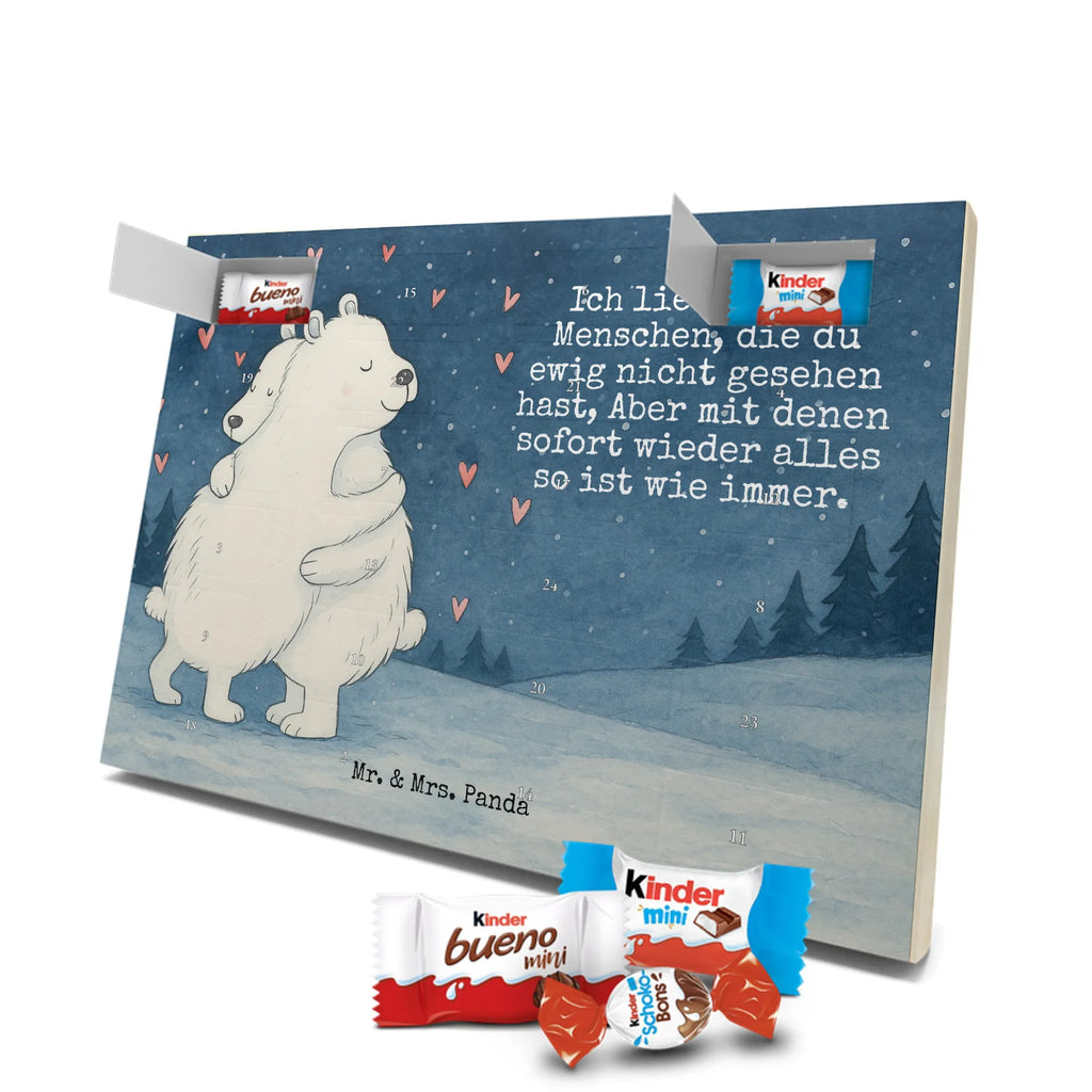 Chocolate advent calendar Icebear Embrace Design card, gift ideas, gifts, small animals, cute, cute animal motives, hand drawn, funny sayings, good mood, special gifts, animal lover