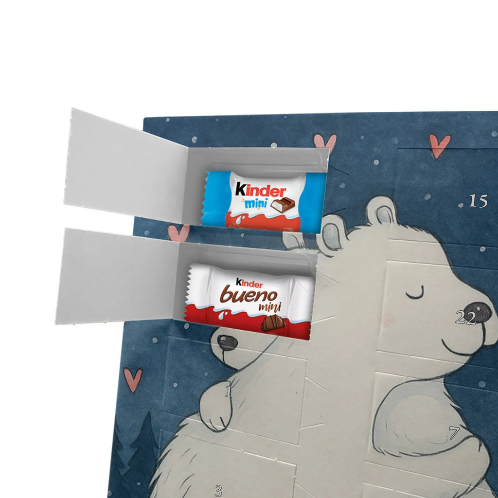 Chocolate advent calendar Icebear Embrace Design card, gift ideas, gifts, small animals, cute, cute animal motives, hand drawn, funny sayings, good mood, special gifts, animal lover