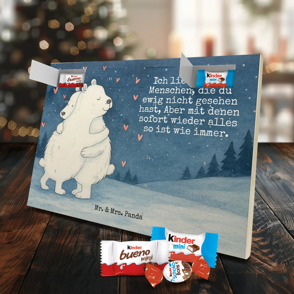 Chocolate advent calendar Icebear Embrace Design card, gift ideas, gifts, small animals, cute, cute animal motives, hand drawn, funny sayings, good mood, special gifts, animal lover