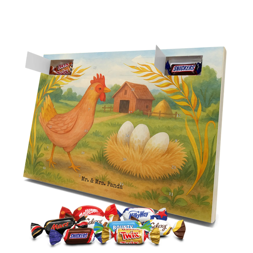 Chocolate advent calendar Chicken Proud Design farm, farm animals, animals, birth, pregnancy, cock, hen, yard, saying, magic, eggs, country life, chicken