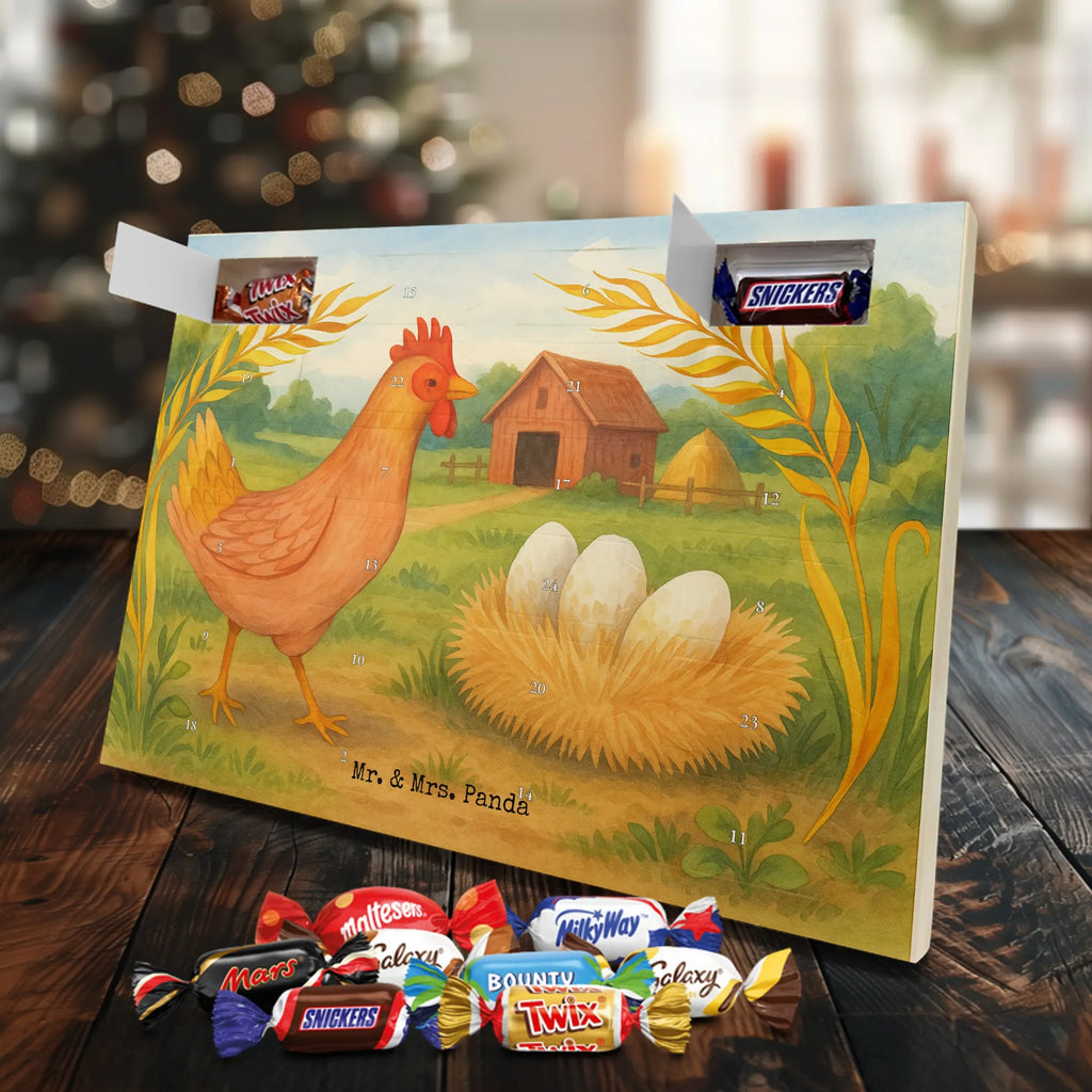 Chocolate advent calendar Chicken Proud Design farm, farm animals, animals, birth, pregnancy, cock, hen, yard, saying, magic, eggs, country life, chicken