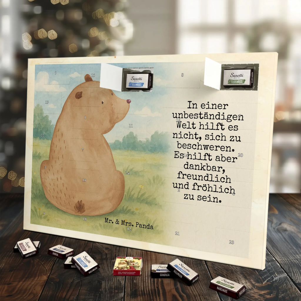 Chocolate advent calendar bear shoulder look Design teddy bear, cuddly toy, world view, wisdom, bears, self-esteem, bear love