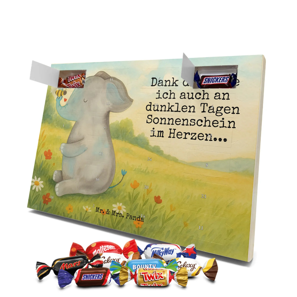 Chocolate advent calendar elephant bee Design card, gift ideas, gifts, small animals, cute, cute animal motives, hand drawn, funny sayings, good mood, special gifts, animal lover, anniversary, wedding gift, proof of love, marriage proposal, love saying, elephant, love gift