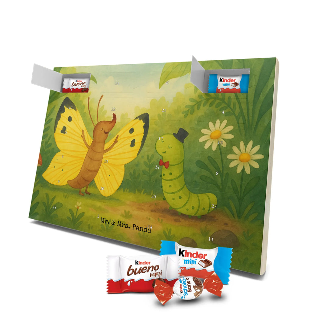 Chocolate advent calendar Caterpillar butterfly Design card, gift ideas, gifts, small animals, cute, cute animal motives, hand drawn, funny sayings, good mood, special gifts, animal lover, development, Caterpillar, butterfly, lemon butterfly, growing up, cocoon, hat, beauty