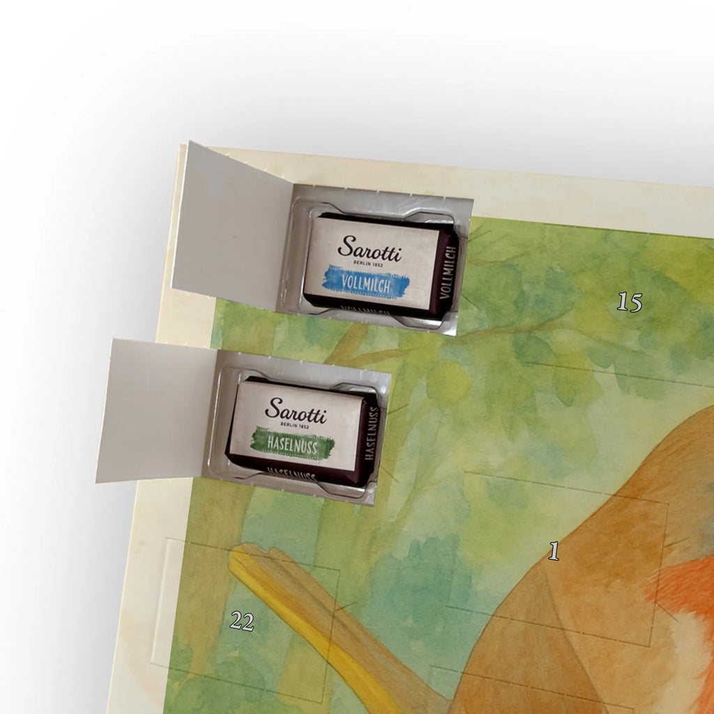 Chocolate advent calendar robin feathers Design card, gift ideas, gifts, small animals, cute, cute animal motives, hand drawn, funny sayings, good mood, special gifts, animal lover, bird, slogan courage, flying, motivation pictures, robin, motivation slogans, slogan motivation