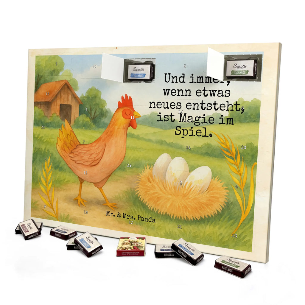 Chocolate advent calendar Chicken Proud Design farm, farm animals, animals, birth, pregnancy, cock, hen, yard, saying, magic, eggs, country life, chicken
