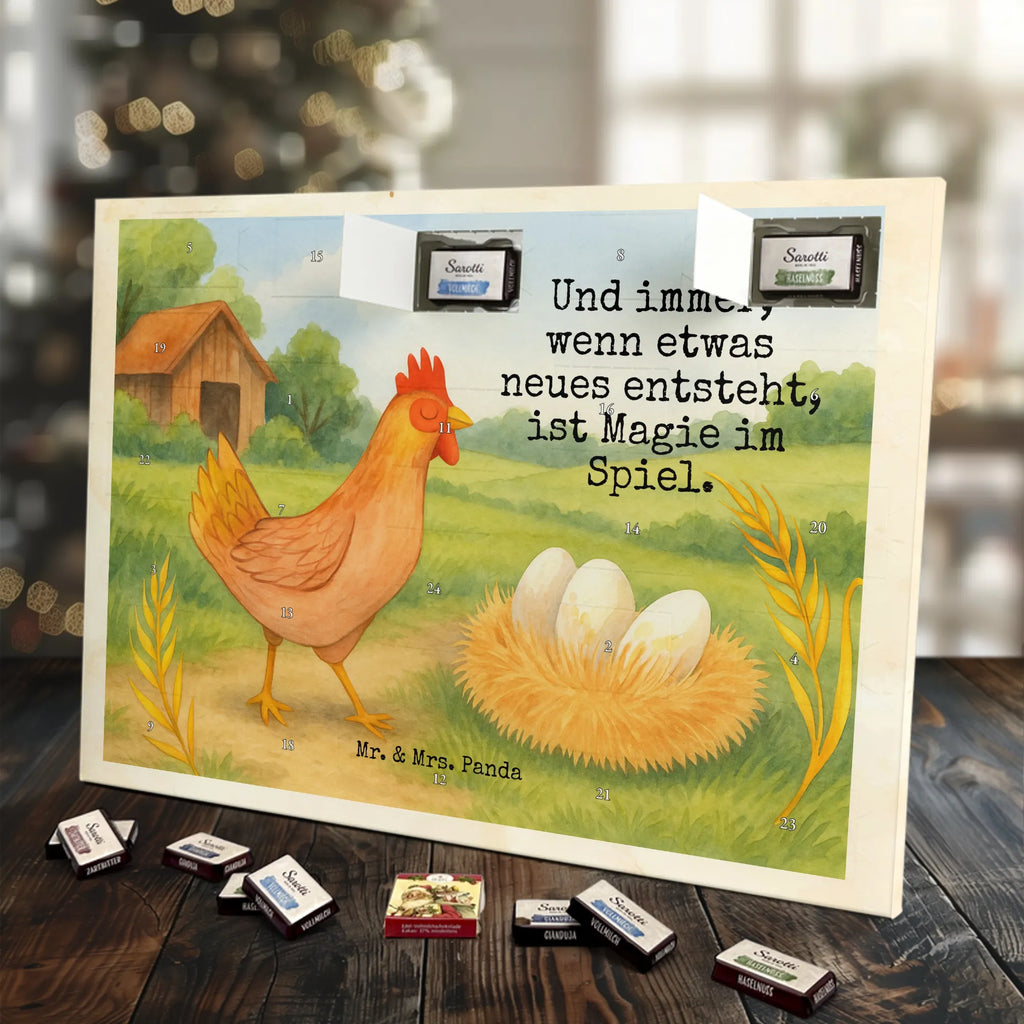Chocolate advent calendar Chicken Proud Design farm, farm animals, animals, birth, pregnancy, cock, hen, yard, saying, magic, eggs, country life, chicken