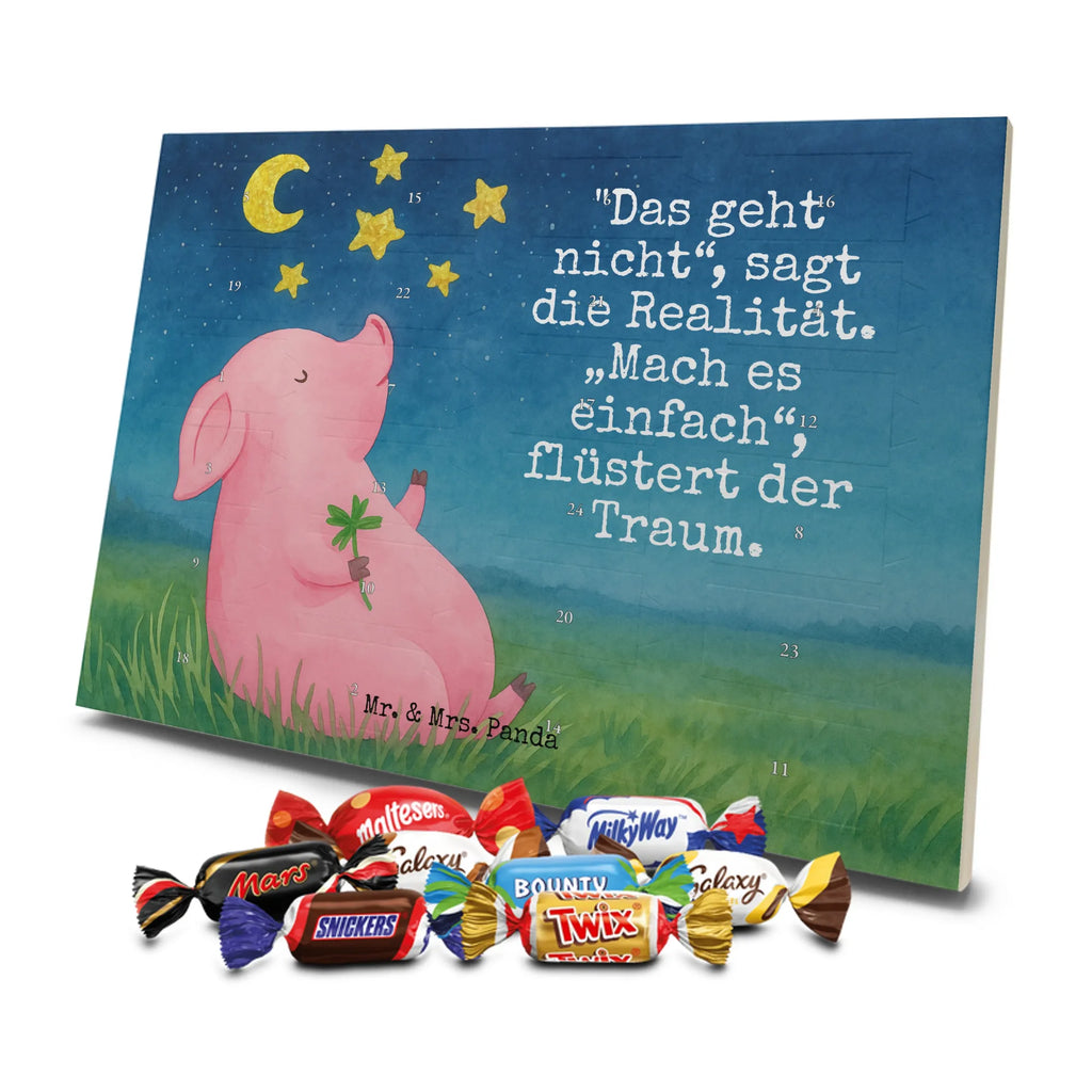 Chocolate advent calendar Pig Luck Design card, gift ideas, gifts, small animals, cute, cute animal motives, hand drawn, funny sayings, good mood, special gifts, animal lover, asterisks, stars, piglet, goals, lucky charm, Lucky bastard. Luck