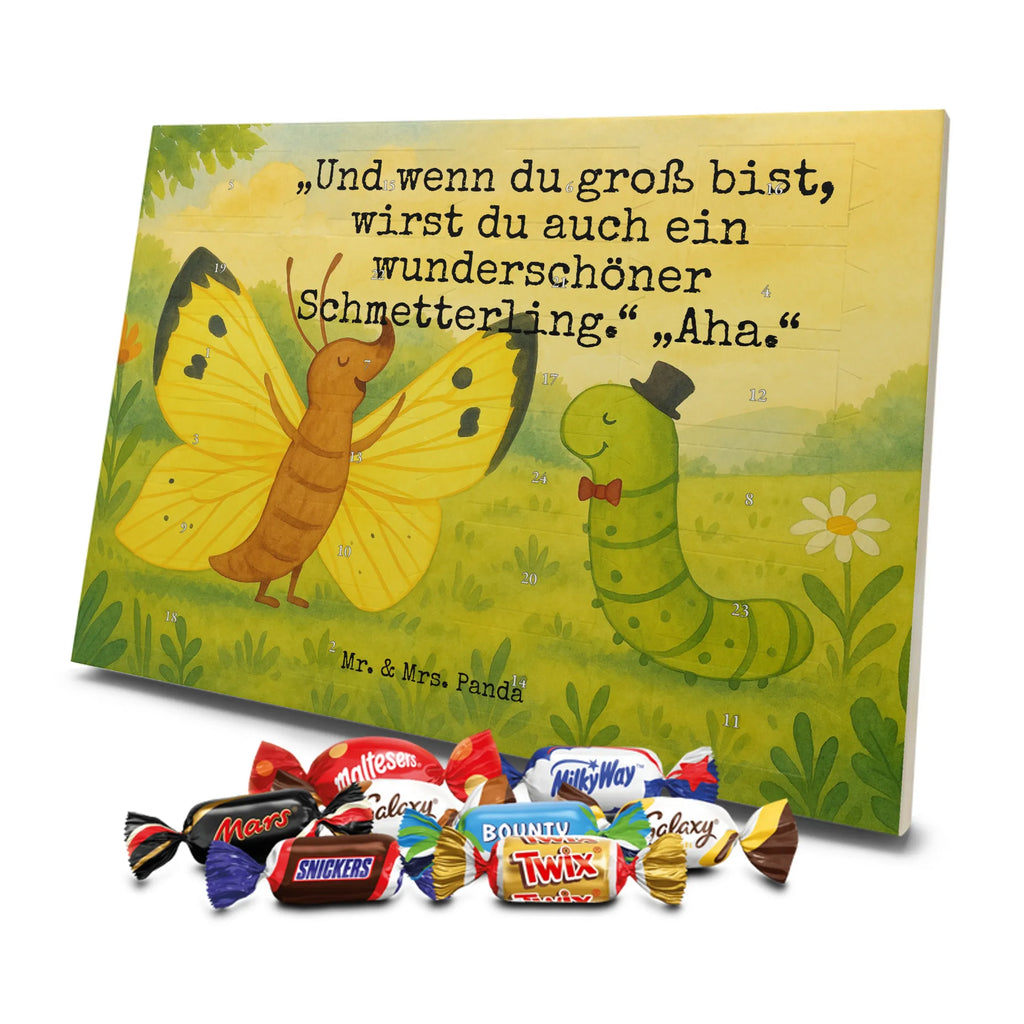 Chocolate advent calendar Caterpillar butterfly Design card, gift ideas, gifts, small animals, cute, cute animal motives, hand drawn, funny sayings, good mood, special gifts, animal lover, development, Caterpillar, butterfly, lemon butterfly, growing up, cocoon, hat, beauty