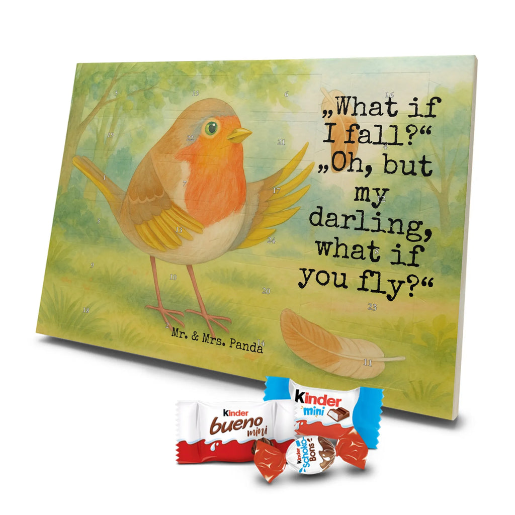 Chocolate advent calendar robin feathers Design card, gift ideas, gifts, small animals, cute, cute animal motives, hand drawn, funny sayings, good mood, special gifts, animal lover, bird, slogan courage, flying, motivation pictures, robin, motivation slogans, slogan motivation