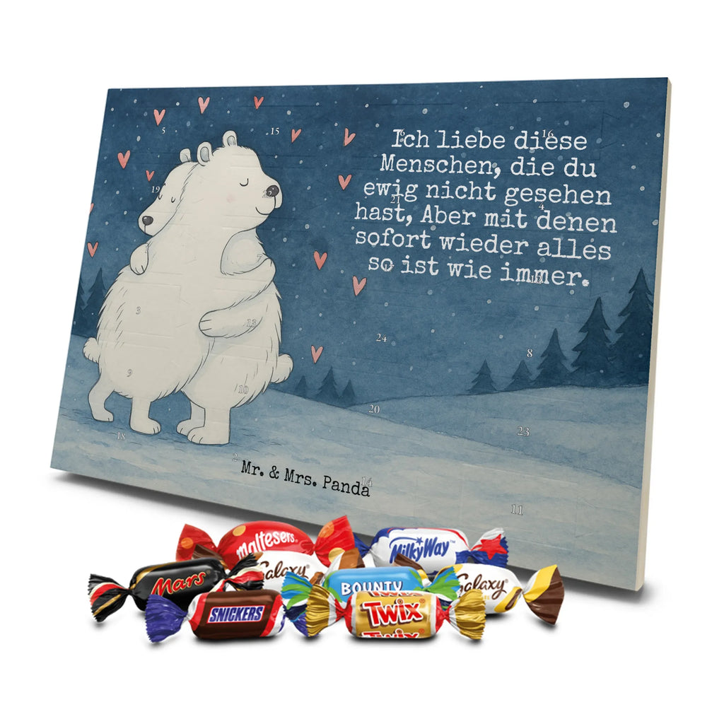 Chocolate advent calendar Icebear Embrace Design card, gift ideas, gifts, small animals, cute, cute animal motives, hand drawn, funny sayings, good mood, special gifts, animal lover