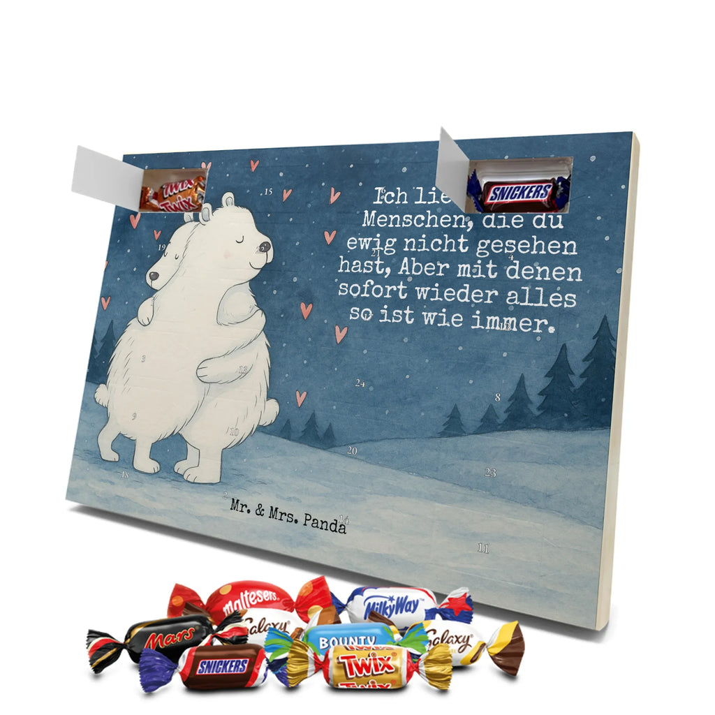 Chocolate advent calendar Icebear Embrace Design card, gift ideas, gifts, small animals, cute, cute animal motives, hand drawn, funny sayings, good mood, special gifts, animal lover