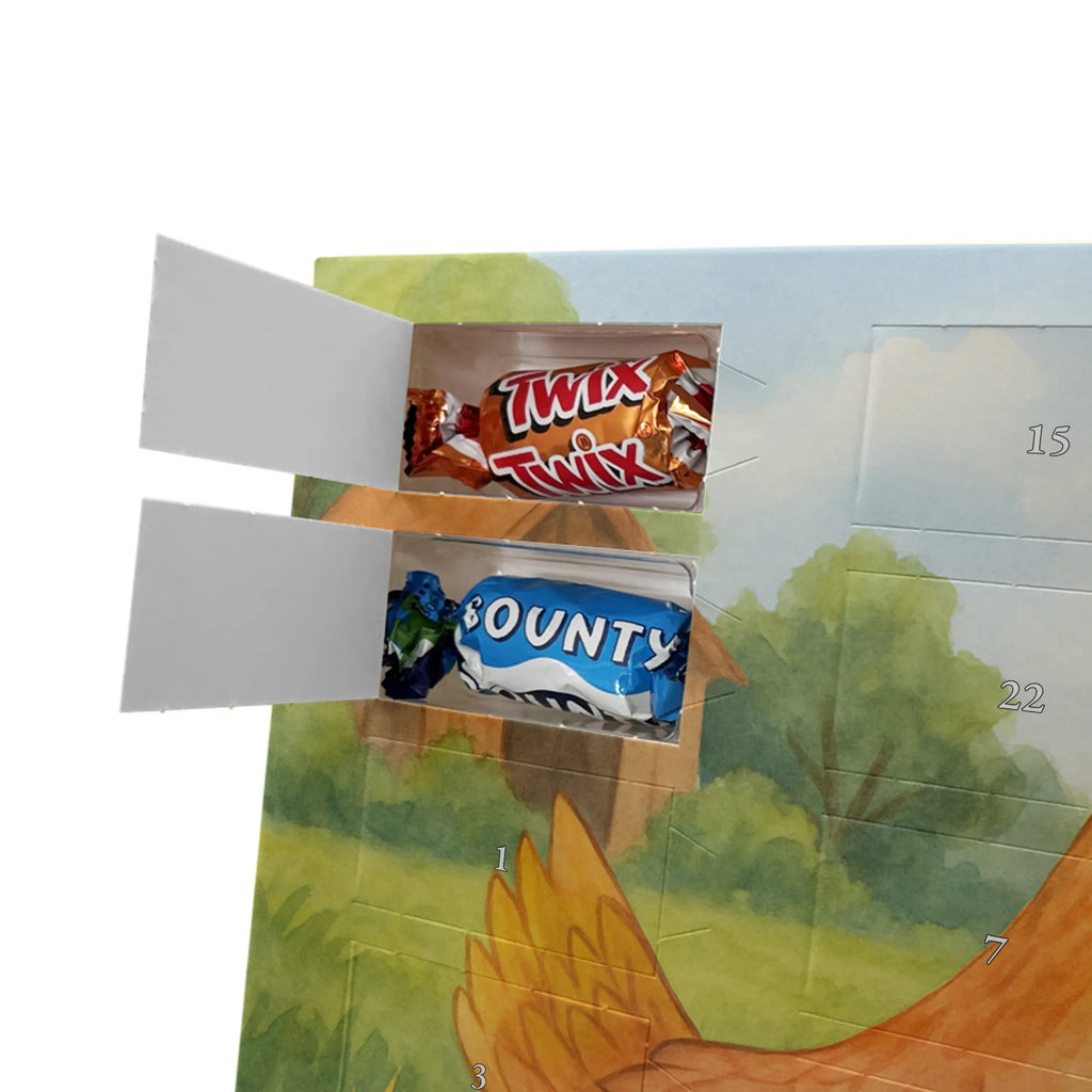 Chocolate advent calendar Chicken Proud Design farm, farm animals, animals, birth, pregnancy, cock, hen, yard, saying, magic, eggs, country life, chicken