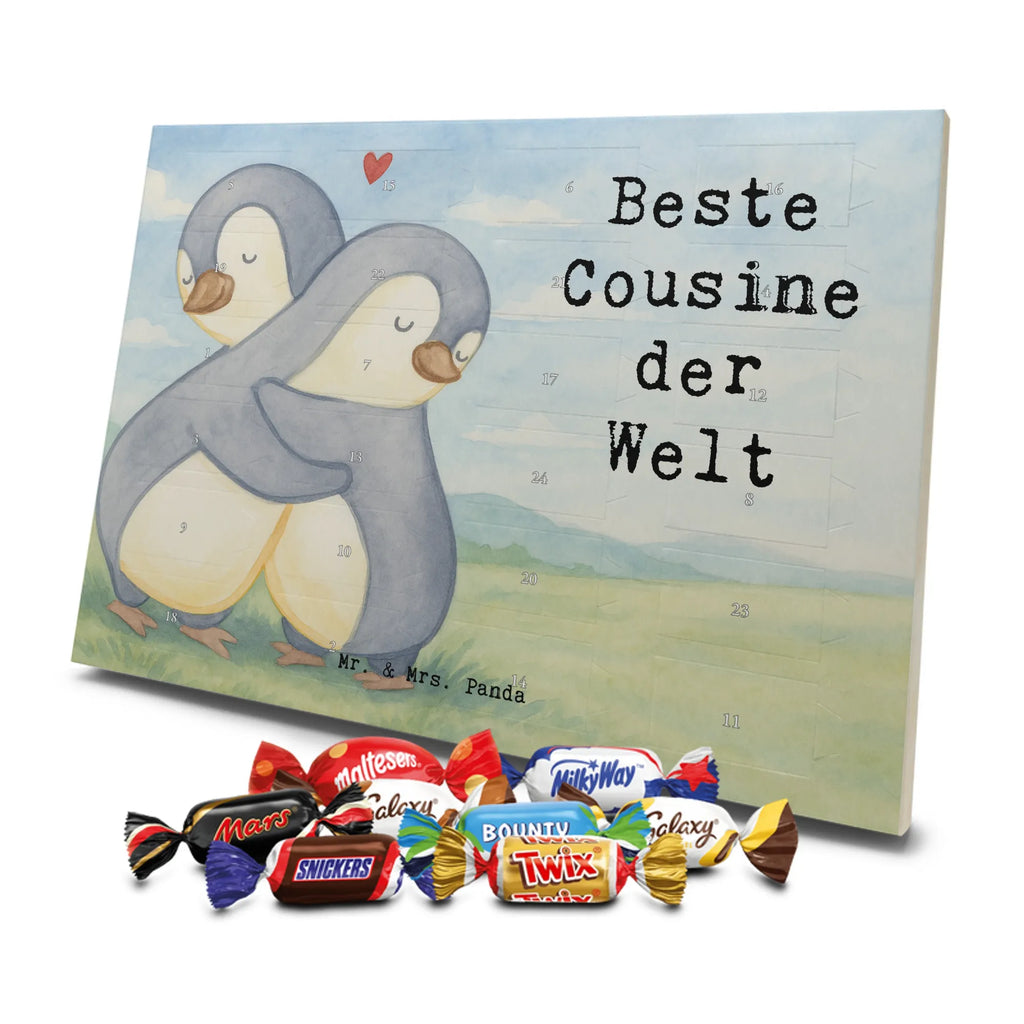 Chocolate advent calendar penguin best cousin in the world Design thank you, birthday, gift idea, birthday present, gift tip, make you happy, giving, for, gift, daughter of aunt, relatives, daughter of uncle