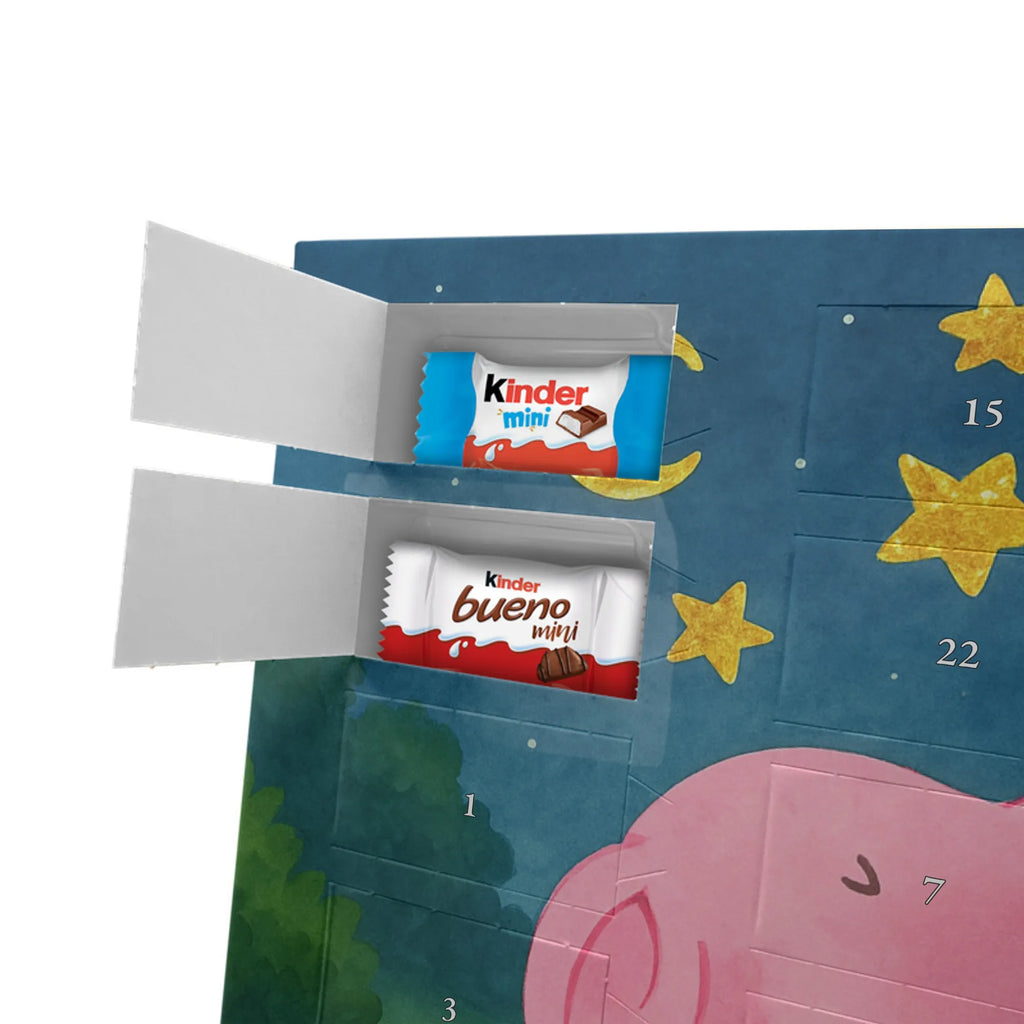 Chocolate advent calendar Pig Luck Design card, gift ideas, gifts, small animals, cute, cute animal motives, hand drawn, funny sayings, good mood, special gifts, animal lover, asterisks, stars, piglet, goals, lucky charm, Lucky bastard. Luck