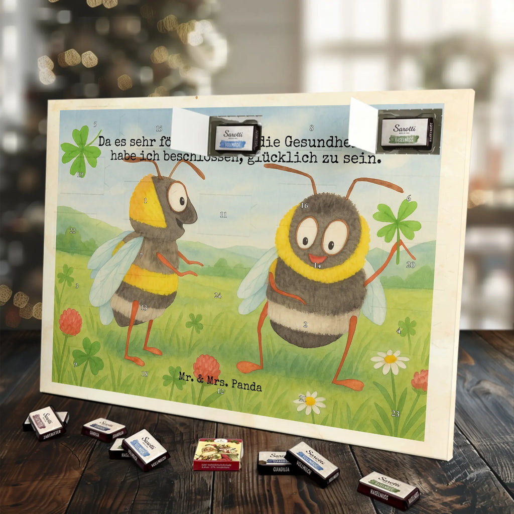 Chocolate advent calendar bumblebees shamrock Design card, gift ideas, gifts, small animals, cute, cute animal motives, hand drawn, funny sayings, good mood, special gifts, animal lover, bumblebee, saying happy, saying positive, saying beautiful, bee decoration, be happy, become happy