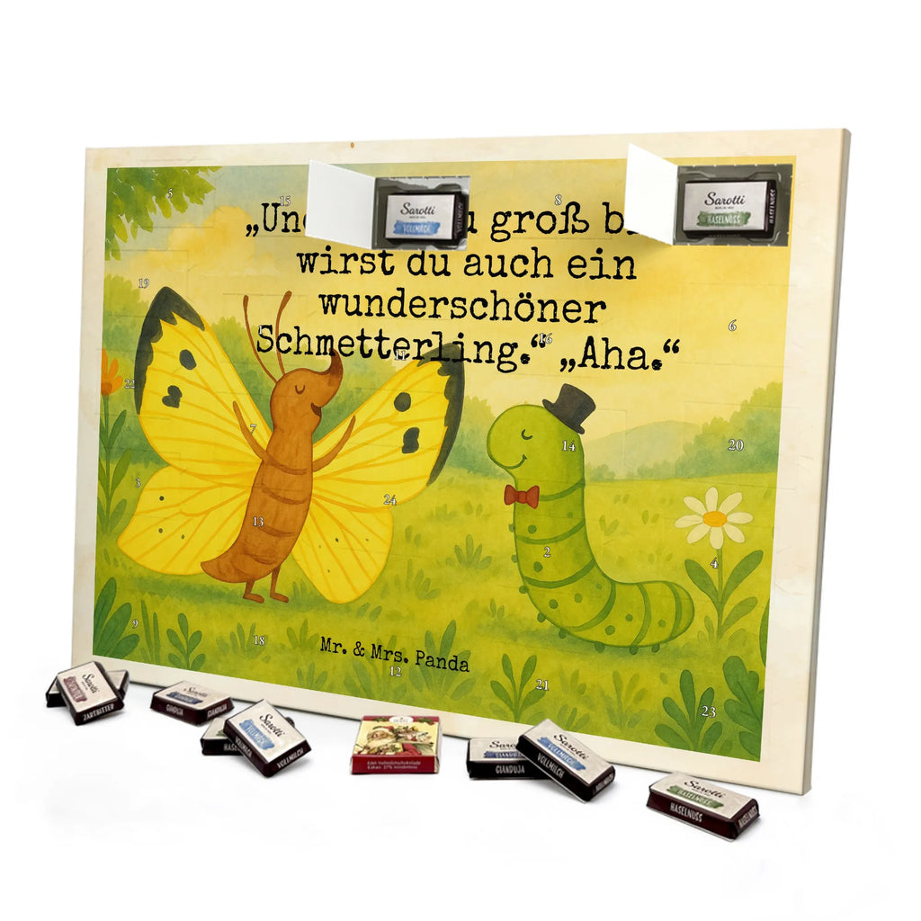 Chocolate advent calendar Caterpillar butterfly Design card, gift ideas, gifts, small animals, cute, cute animal motives, hand drawn, funny sayings, good mood, special gifts, animal lover, development, Caterpillar, butterfly, lemon butterfly, growing up, cocoon, hat, beauty