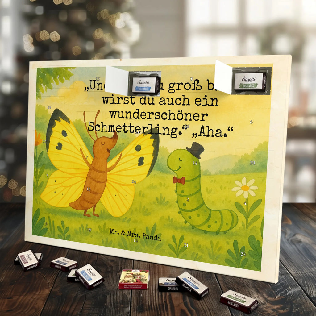 Chocolate advent calendar Caterpillar butterfly Design card, gift ideas, gifts, small animals, cute, cute animal motives, hand drawn, funny sayings, good mood, special gifts, animal lover, development, Caterpillar, butterfly, lemon butterfly, growing up, cocoon, hat, beauty