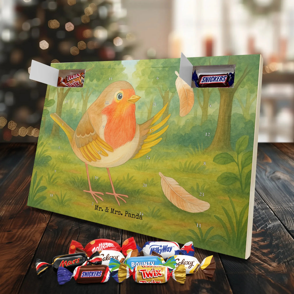 Chocolate advent calendar robin feathers Design card, gift ideas, gifts, small animals, cute, cute animal motives, hand drawn, funny sayings, good mood, special gifts, animal lover, bird, slogan courage, flying, motivation pictures, robin, motivation slogans, slogan motivation
