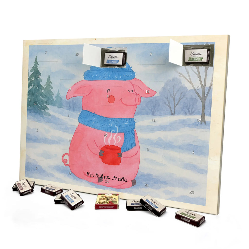 Chocolate advent calendar piggy Mulled wine Design Christmas time, snow, mulled wine, Christmas market, drunk, saying