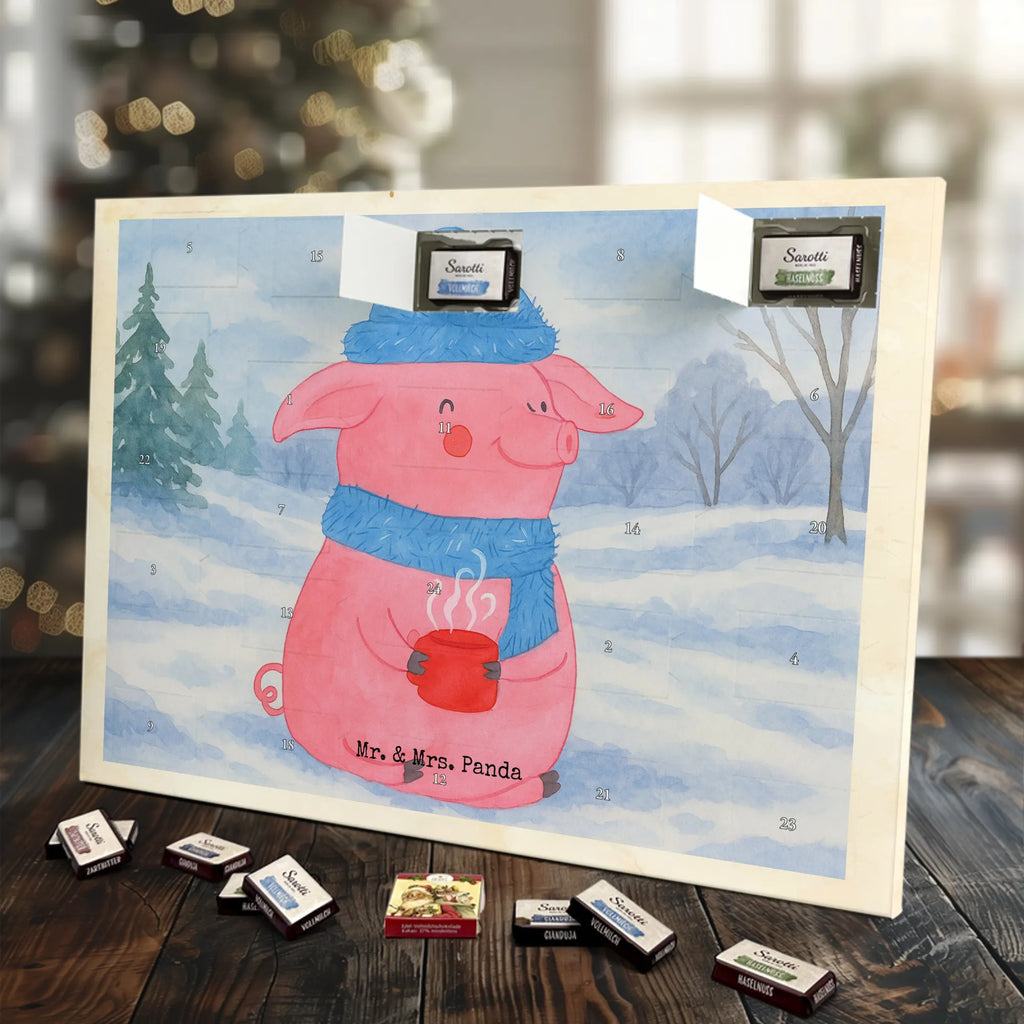 Chocolate advent calendar piggy Mulled wine Design Christmas time, snow, mulled wine, Christmas market, drunk, saying