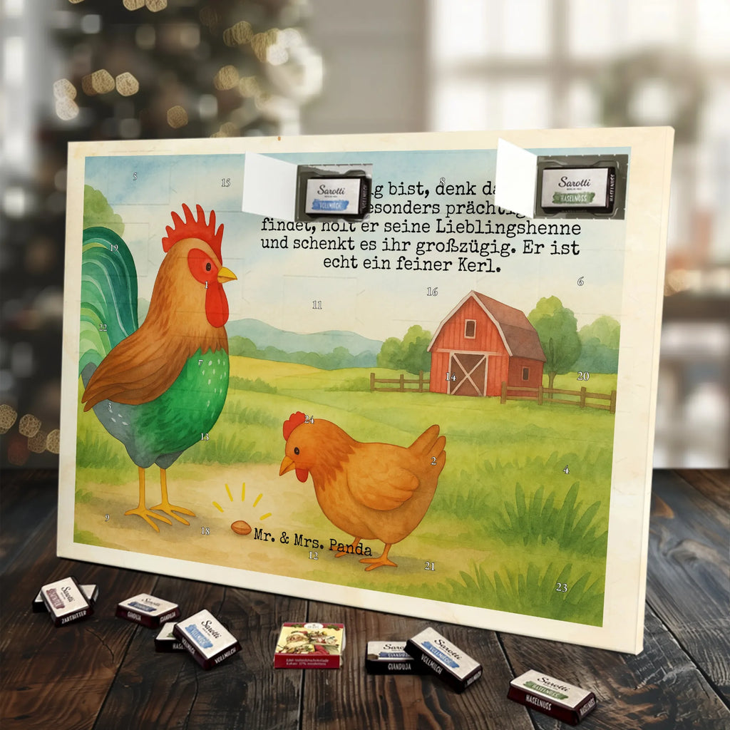 Chocolate advent calendar Faucet grain Design farm, farm animals, animals, nature, eggs, hen, corn, cock