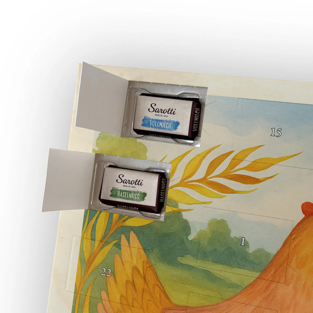 Chocolate advent calendar Chicken Proud Design farm, farm animals, animals, birth, pregnancy, cock, hen, yard, saying, magic, eggs, country life, chicken