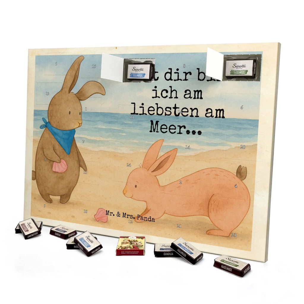 Chocolate advent calendar Bunnies with seashell Design Father's Day, Mother's Day, girlfriend, best friend, shells, rabbits, collecting shells, girlfriends