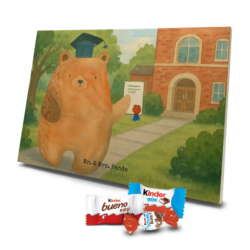 Chocolate advent calendar bear Test Design teddy bear, cuddly toy, diploma, degree, certificate, examinations, examination passed