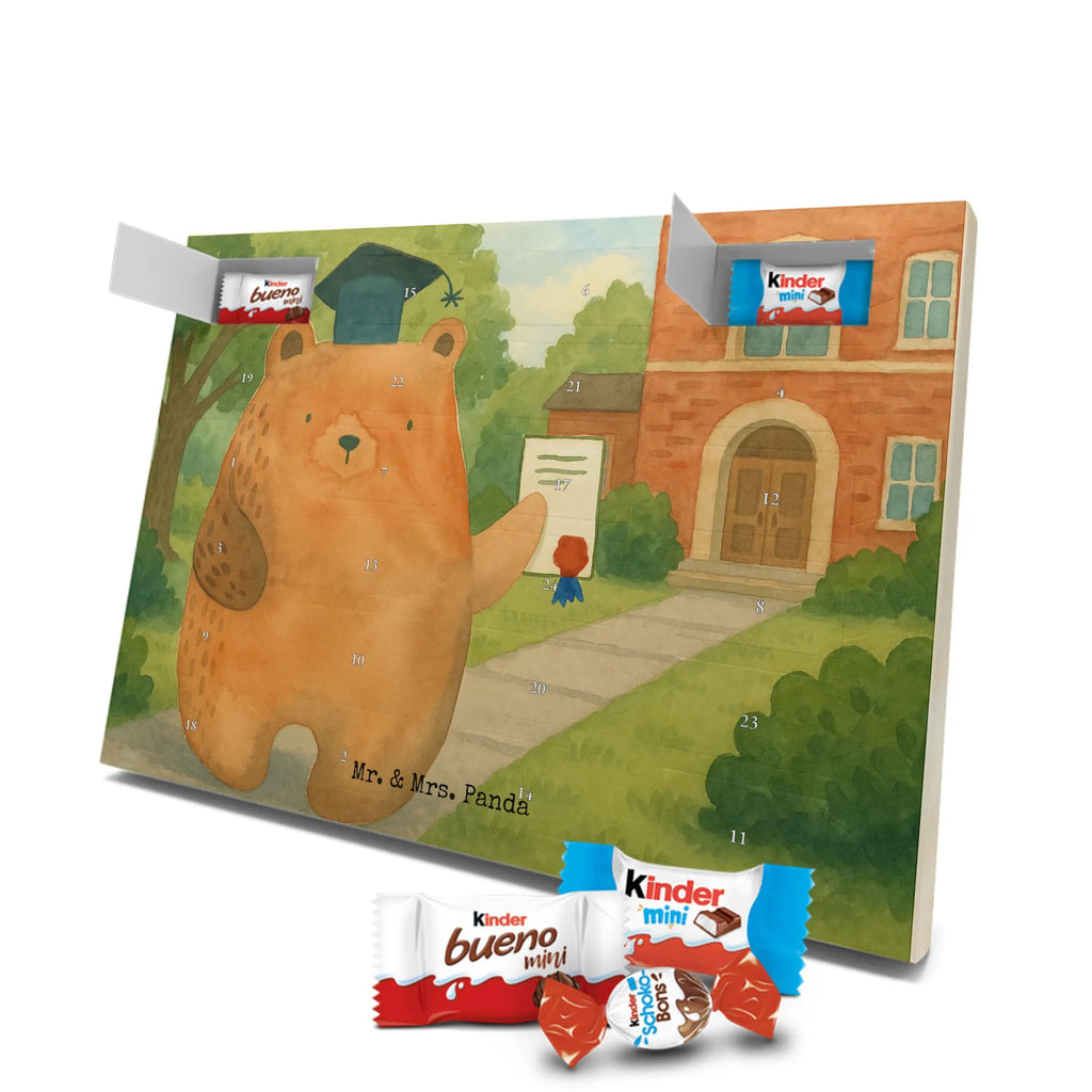 Chocolate advent calendar bear Test Design teddy bear, cuddly toy, diploma, degree, certificate, examinations, examination passed