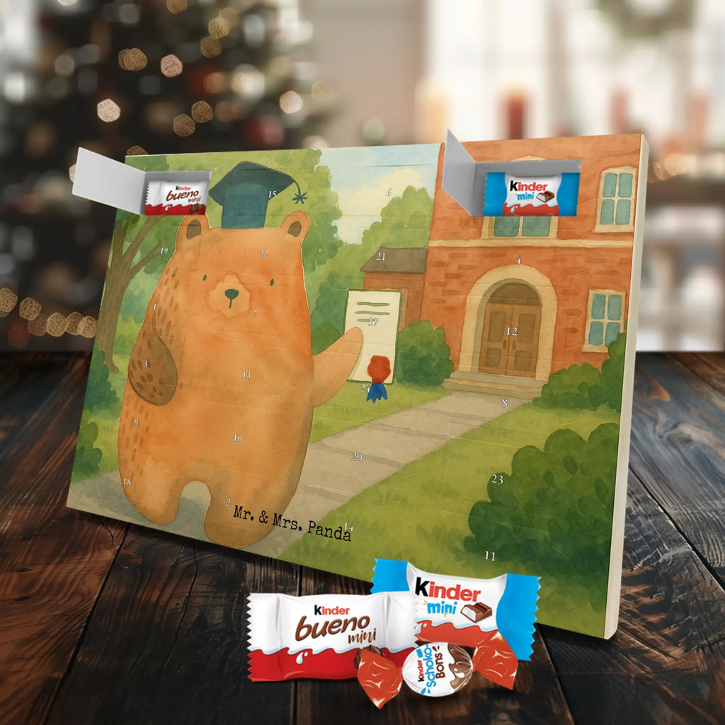 Chocolate advent calendar bear Test Design teddy bear, cuddly toy, diploma, degree, certificate, examinations, examination passed