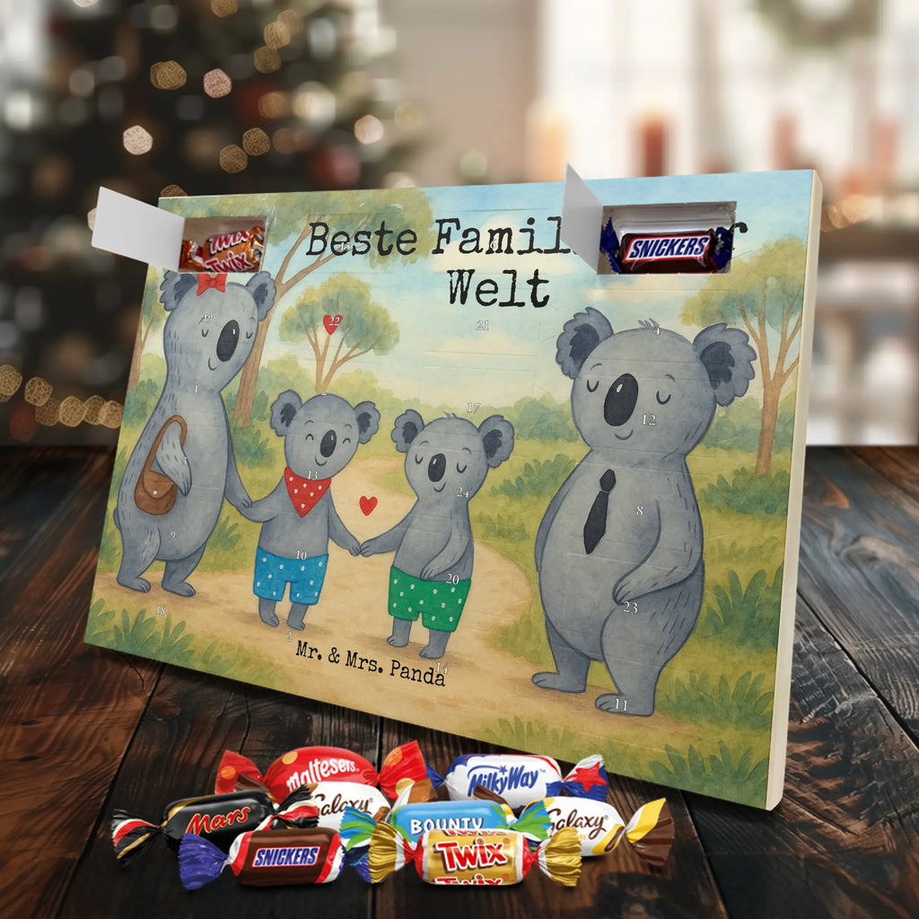 Chocolate advent calendar Koala family with two kids Design Father's Day, Mother's Day, favourite family, family time, koala family, best family, koala bear, family life