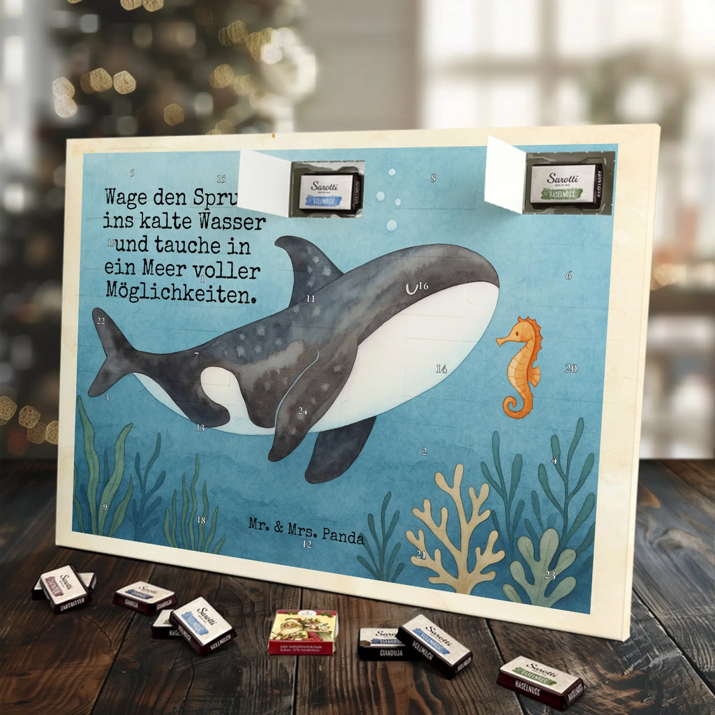 Chocolate advent calendar Orca Design gift ideas, vacation, Seafood, aquatic animals, ocean, shells, corals, reef, whale, narwhal, sea urchin, lobster, platypus, manatee, crocodile, shrimp, gifts for seafood lovers, water world, underwater animals, underwater world, deep sea, seafood fans, seafood decoration, seafood posters, killer whale, self-love, work, new start, opportunities