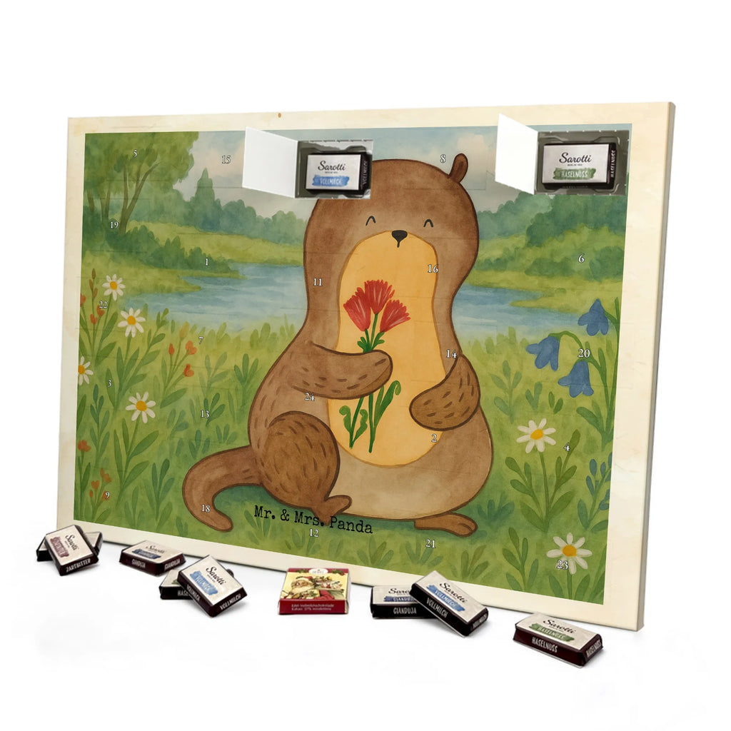 Chocolate advent calendar otter Bunch of flowers Design animal lover, marten, sea otter, European otter, water mammal, aquatic animal, baby otter, predator, water, otter gifts, gift ideas for animal lovers, animal, mammal, water animal, gifts for people in love, Otter Sea Otter Lake Otter