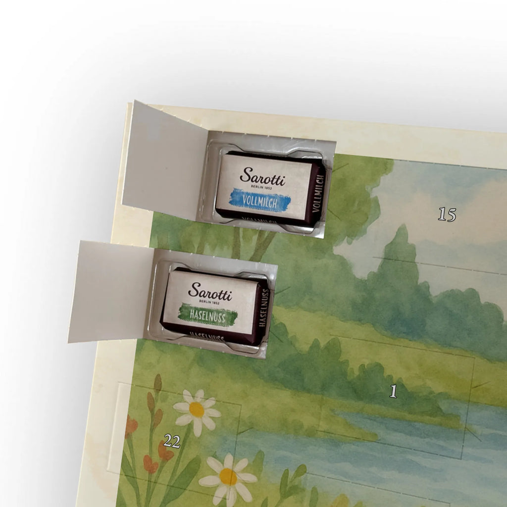 Chocolate advent calendar otter Bunch of flowers Design animal lover, marten, sea otter, European otter, water mammal, aquatic animal, baby otter, predator, water, otter gifts, gift ideas for animal lovers, animal, mammal, water animal, gifts for people in love, Otter Sea Otter Lake Otter