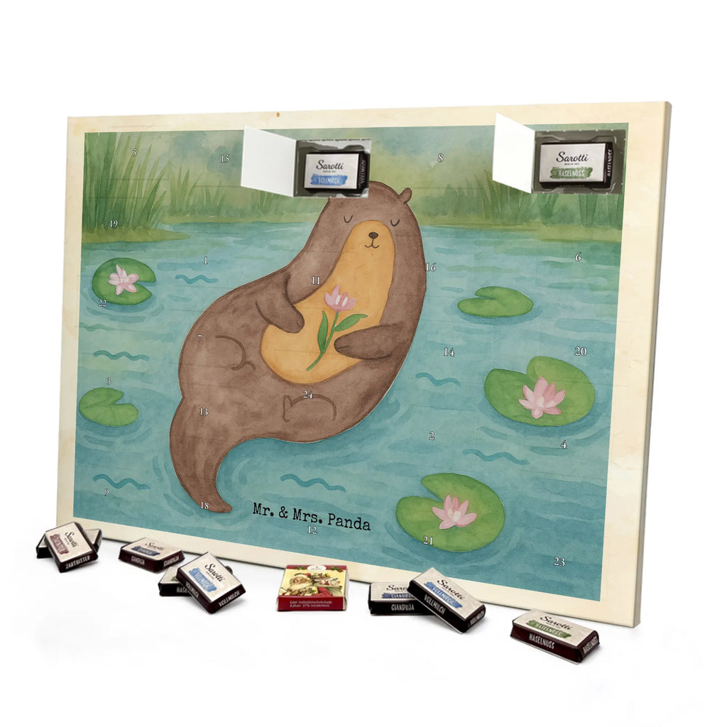 Chocolate advent calendar otter Water Lily Design animal lover, marten, sea otter, European otter, water mammal, aquatic animal, baby otter, predator, water, otter gifts, gift ideas for animal lovers, animal, mammal, water animal, gifts for people in love