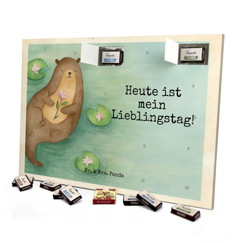 Chocolate advent calendar otter Water Lily Design animal lover, marten, sea otter, European otter, water mammal, aquatic animal, baby otter, predator, water, otter gifts, gift ideas for animal lovers, animal, mammal, water animal, gifts for people in love