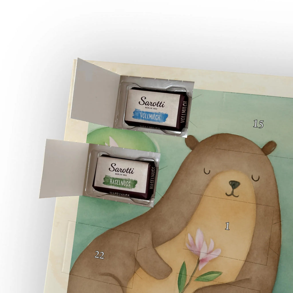 Chocolate advent calendar otter Water Lily Design animal lover, marten, sea otter, European otter, water mammal, aquatic animal, baby otter, predator, water, otter gifts, gift ideas for animal lovers, animal, mammal, water animal, gifts for people in love