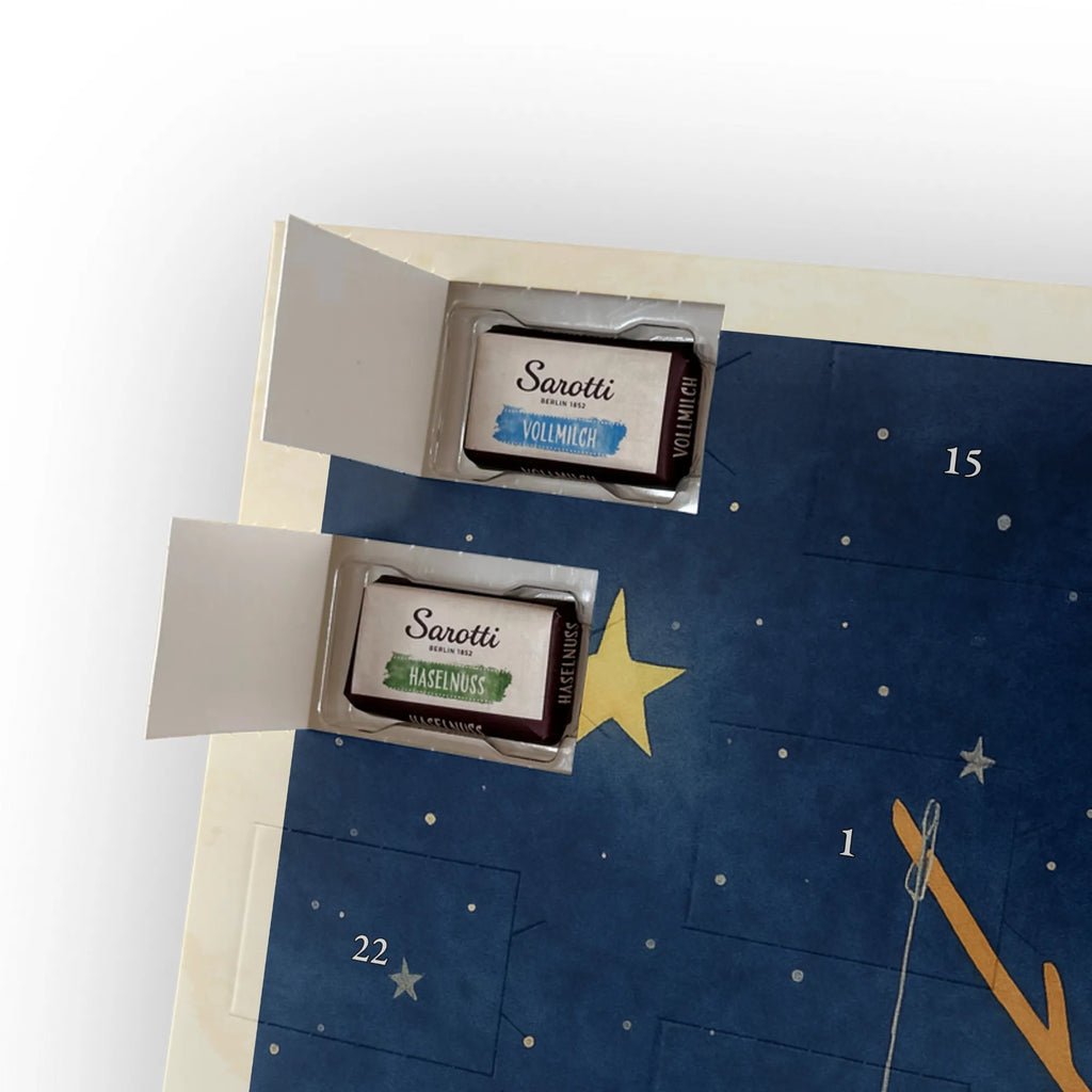 Chocolate advent calendar Penguin moon Design North Pole, Penguins, falling asleep, night's rest, penguins, guest room, bedroom, saying, insomnia, sleep