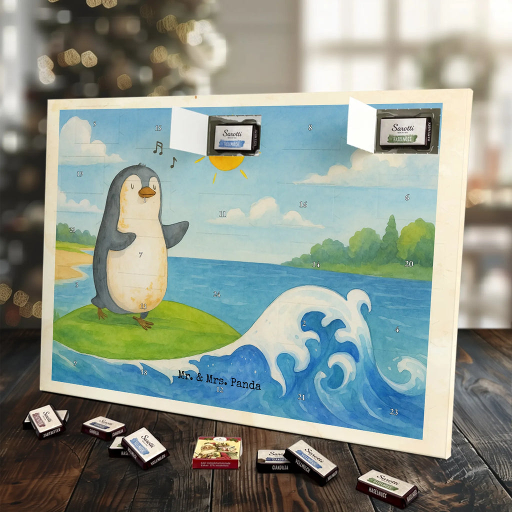 Chocolate advent calendar Penguin surfer Design North Pole, Penguins, surfers, surfing, waves, penguins, holidays, wave riding