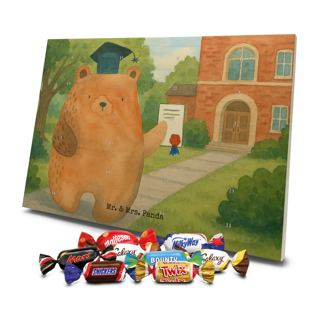 Chocolate advent calendar bear Test Design teddy bear, cuddly toy, diploma, degree, certificate, examinations, examination passed