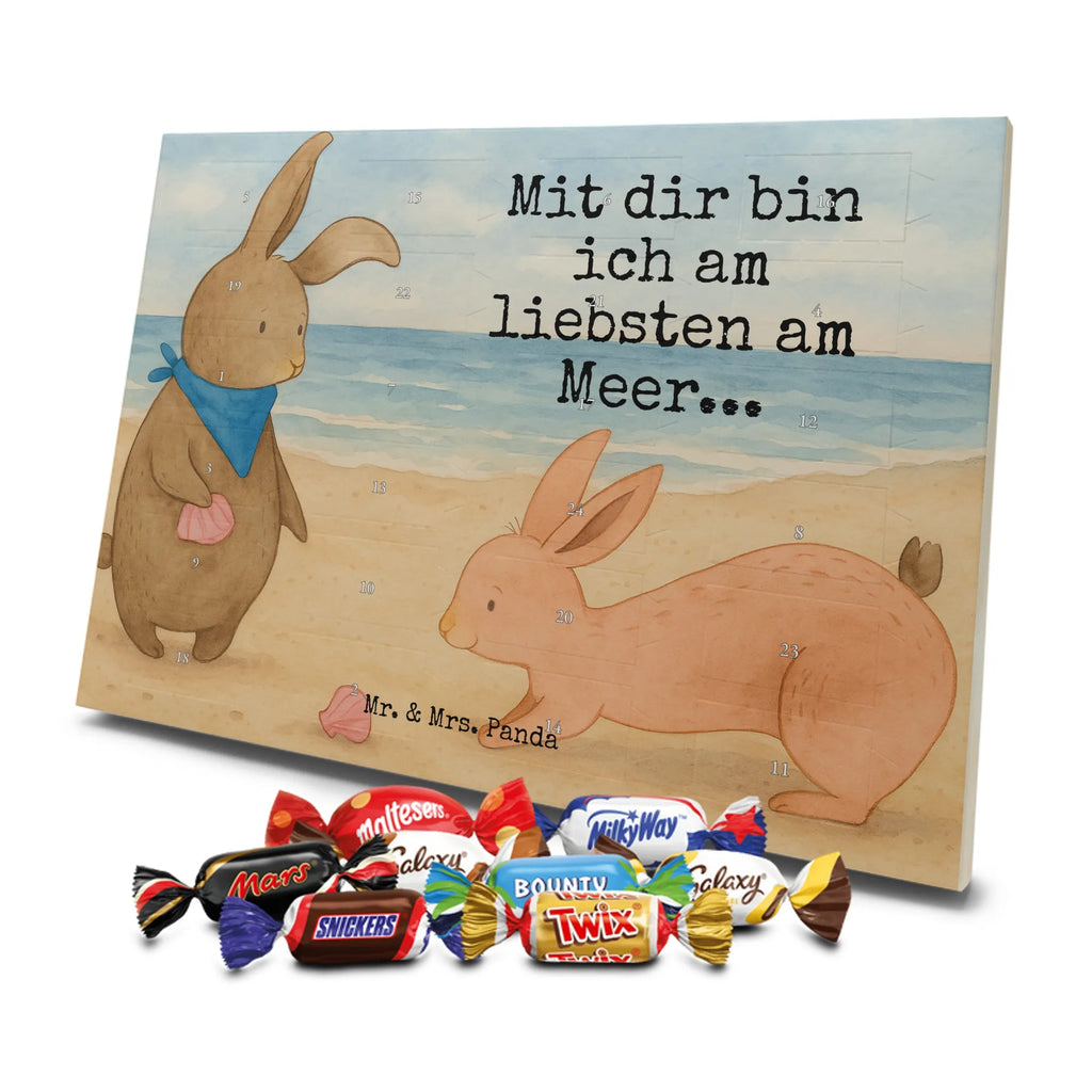 Chocolate advent calendar Bunnies with seashell Design Father's Day, Mother's Day, girlfriend, best friend, shells, rabbits, collecting shells, girlfriends