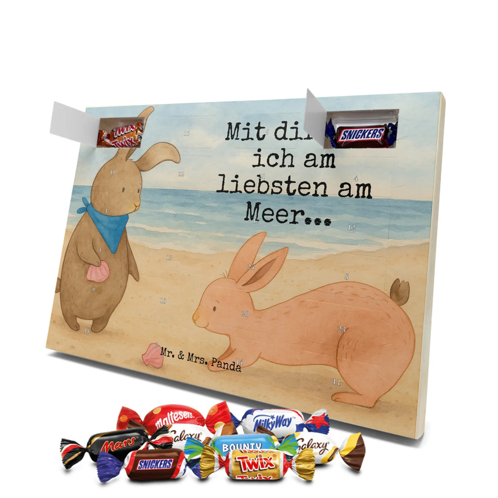 Chocolate advent calendar Bunnies with seashell Design Father's Day, Mother's Day, girlfriend, best friend, shells, rabbits, collecting shells, girlfriends