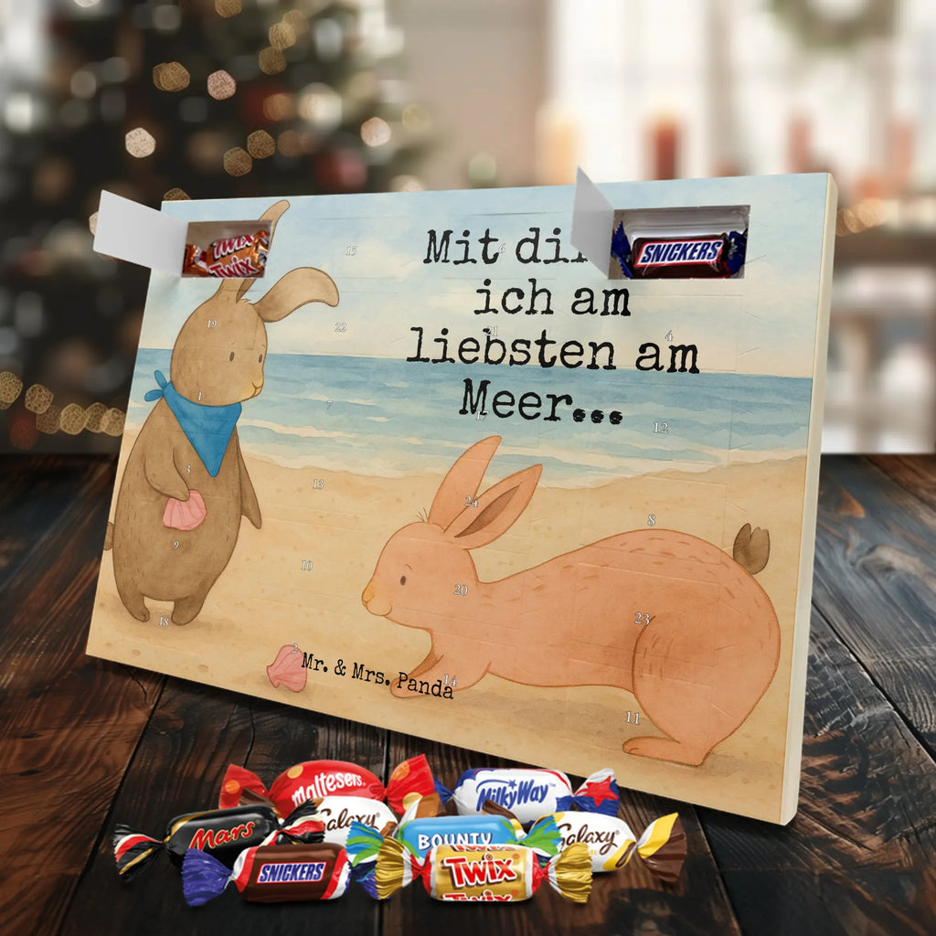 Chocolate advent calendar Bunnies with seashell Design Father's Day, Mother's Day, girlfriend, best friend, shells, rabbits, collecting shells, girlfriends